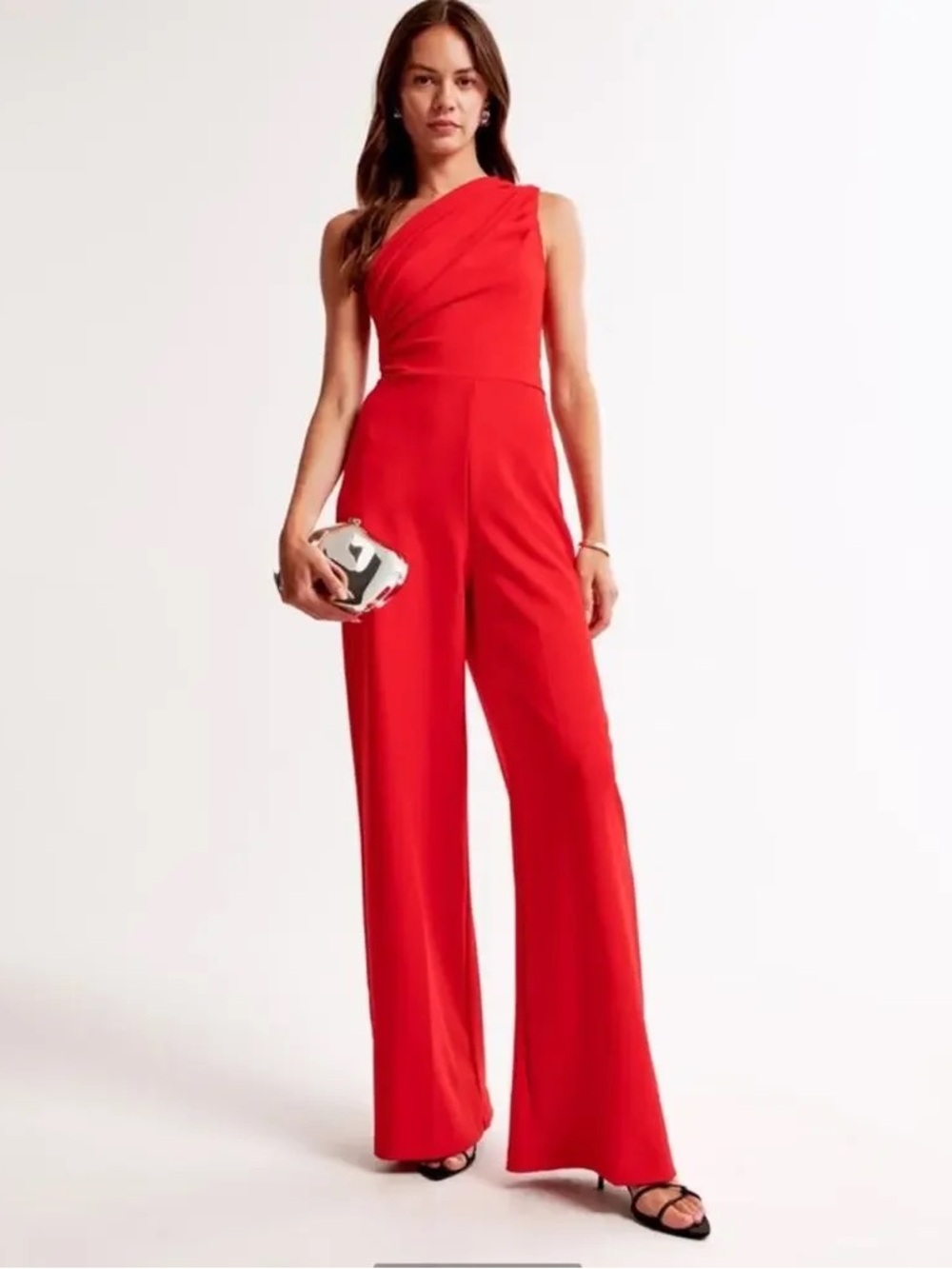 Abercrombie & Fitch One-Shoulder Crepe Jumpsuit